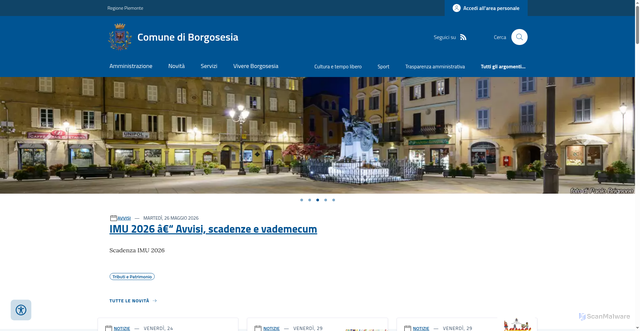 Security scan screenshot of https://www.comune.borgosesia.vc.it