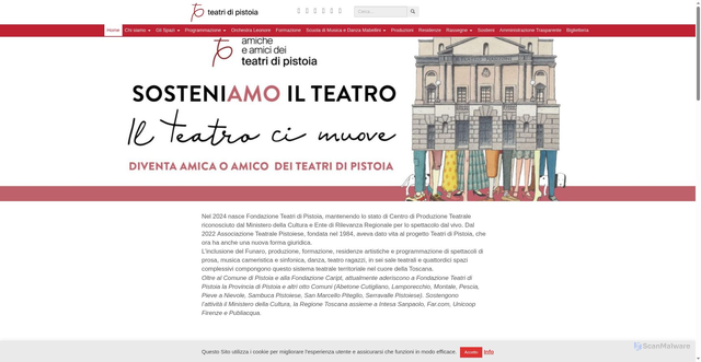 Security scan screenshot of https://www.teatridipistoia.it/
