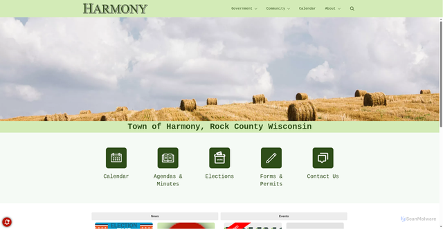 Security scan screenshot of https://townofharmonyrc.gov/