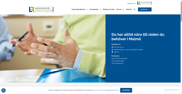 Security scan screenshot of https://sparrholm.se