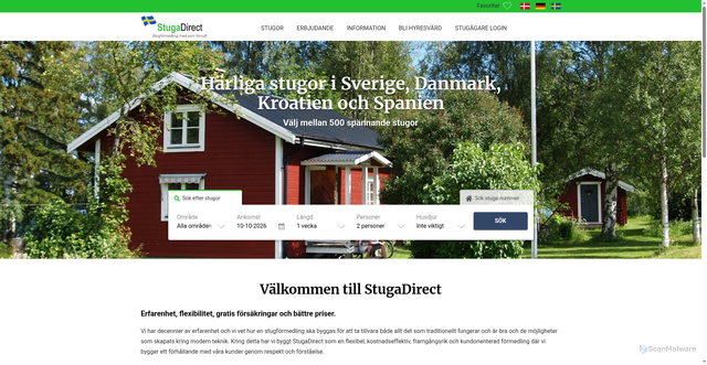 Security scan screenshot of https://stugadirect.se