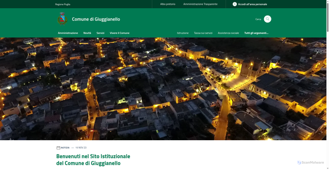 Security scan screenshot of https://www.comune.giuggianello.le.it