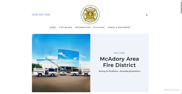 Security scan screenshot of https://mcadoryfire.gov/