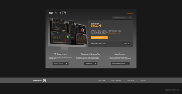 Security scan screenshot of https://eikon.refinitiv.com