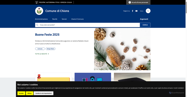 Security scan screenshot of https://www.comune.chions.pn.it/