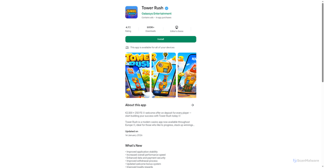 Security scan screenshot of http://tower-app.website/