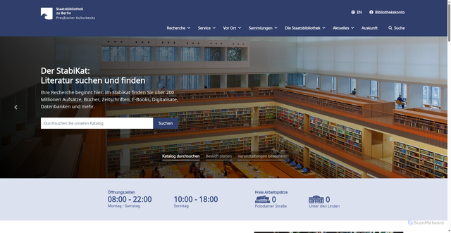 Security scan screenshot of https://staatsbibliothek-berlin.de