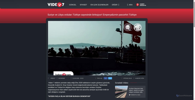 Security scan screenshot of https://video.haber7.com/video-galeri/365030-suriye-ve-libya-ordulari-turkiye-sayesinde-birlesiyor-emperyalizmin-panzehiri-turkiye