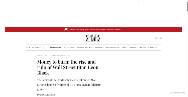 Security scan screenshot of https://spearswms.com/luxury/art-culture/leon-black-the-story-of-the-stratospheric-rise-of-one-of-wall-streets-highest-flyers-ends-in-a-spectacular-fall-from-grace/