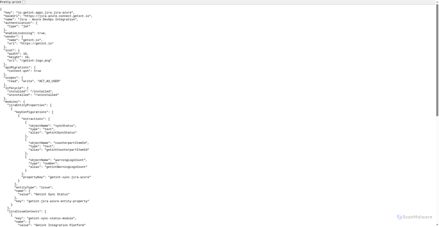 Security scan screenshot of https://jira-azure.connect.getint.io