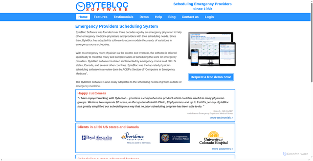 Security scan screenshot of bytebloc.com