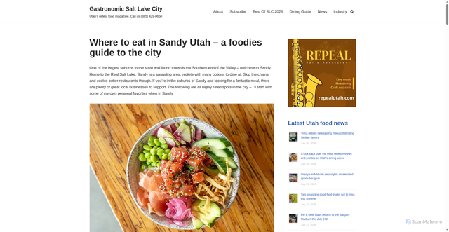 Security scan screenshot of https://gastronomicslc.com/best-restaurants-sandy-utah/