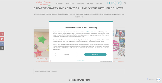 Security scan screenshot of https://www.kitchencounterchronicle.com
