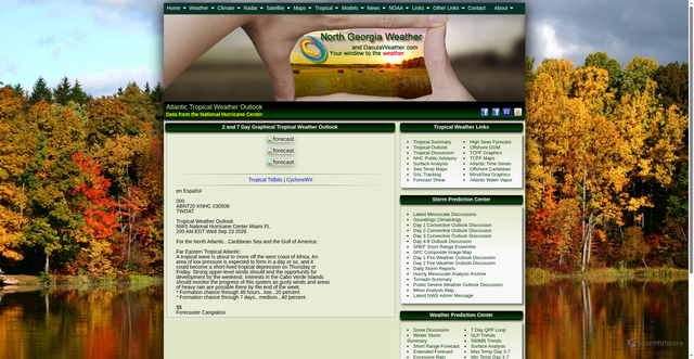 Security scan screenshot of https://www.daculaweather.com/4_tropical_outlook.php