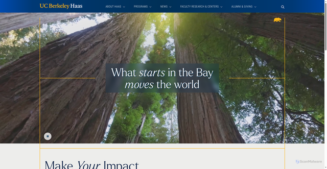 Security scan screenshot of https://haas.berkeley.edu