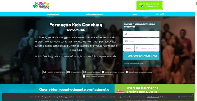 Security scan screenshot of https://kidscoaching.com.br/