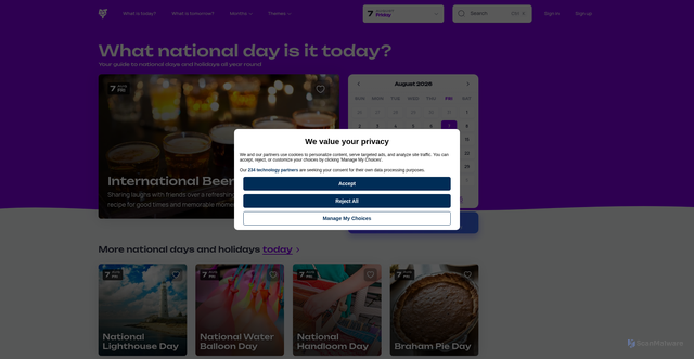 Security scan screenshot of https://www.daysoftheyear.com