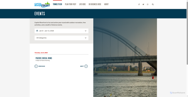 Security scan screenshot of https://www.capitolriverfront.org/things-to-do/events