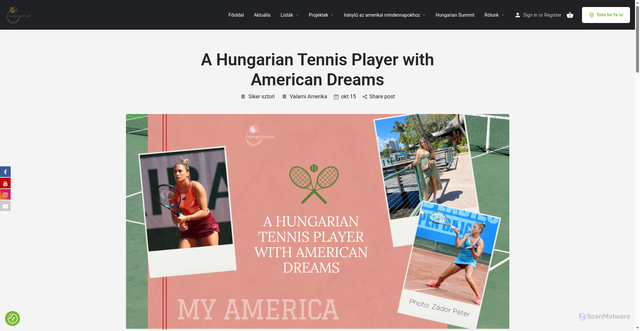 Security scan screenshot of https://hungarianhub.com/2023/10/panna-udvardy-american-dream/