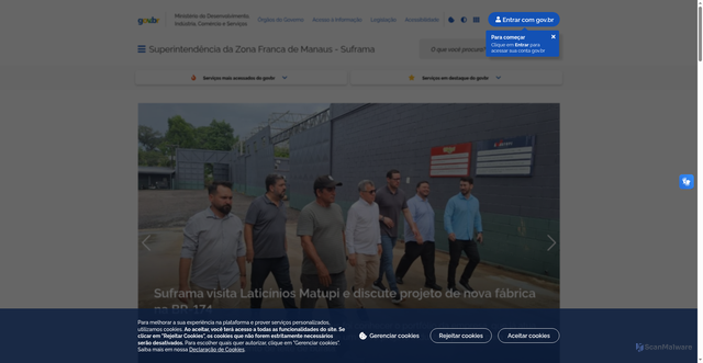 Security scan screenshot of https://www.gov.br/suframa/pt-br