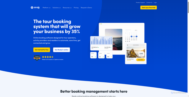 Security scan screenshot of https://rezdy.com