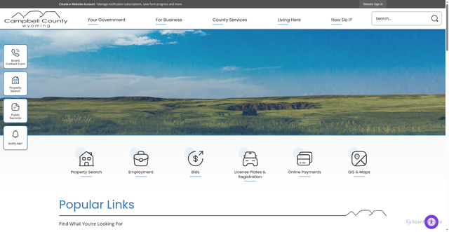 Security scan screenshot of https://campbellcountywy.gov/