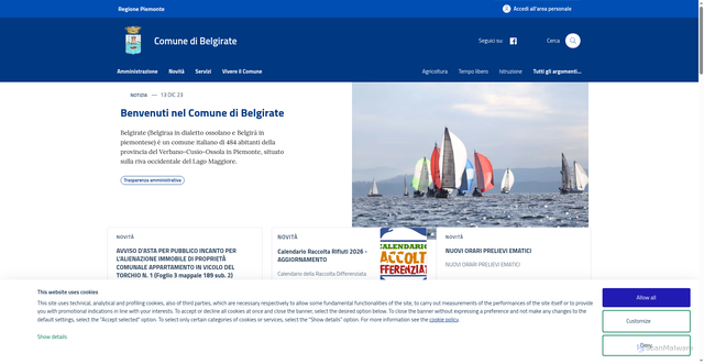 Security scan screenshot of https://www.comune.belgirate.vb.it/