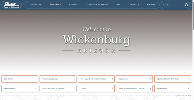 Security scan screenshot of https://wickenburgaz.gov/