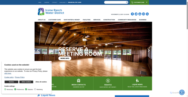 Security scan screenshot of https://www.irwd.com/