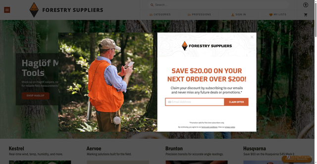 Security scan screenshot of https://forestry-suppliers.com