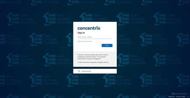 Security scan screenshot of https://cnxmail.sharepoint.com