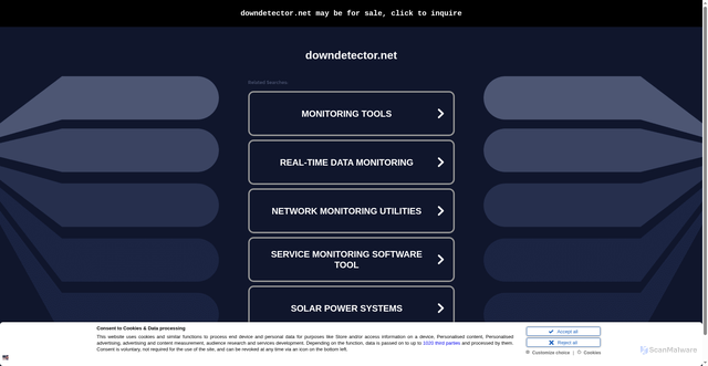 Security scan screenshot of https://www.downdetector.net/