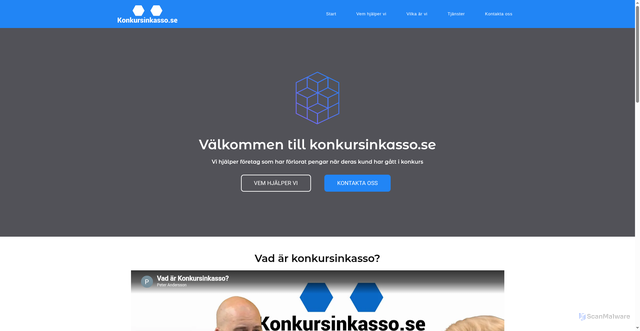 Security scan screenshot of https://konkursinkasso.se