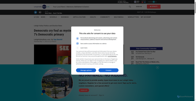 Security scan screenshot of https://www.lehighvalleynews.com/elections/democrats-cry-foul-as-mysterious-super-pac-drops-556-000-in-pa-7s-democratic-primary