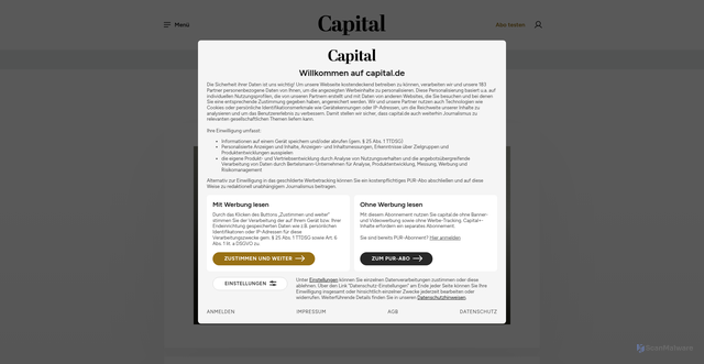 Security scan screenshot of https://capital.de