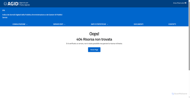 Security scan screenshot of https://indicepa.gov.it/areaprivata2/n-ente-form.php
