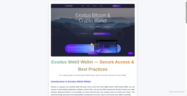 Security scan screenshot of https://exodas-wailet-en.pages.dev/