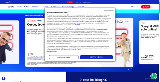 Security scan screenshot of https://tim.it