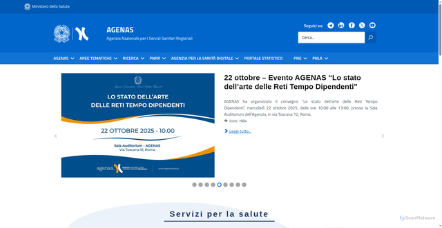 Security scan screenshot of https://www.agenas.gov.it/
