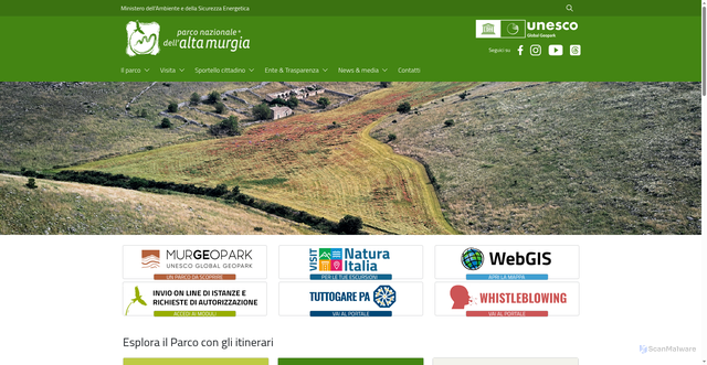 Security scan screenshot of https://www.parcoaltamurgia.it