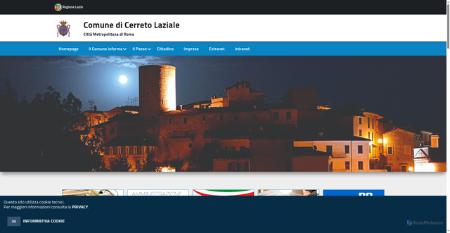 Security scan screenshot of https://www.comunecerretolaziale.rm.it/hh/index.php