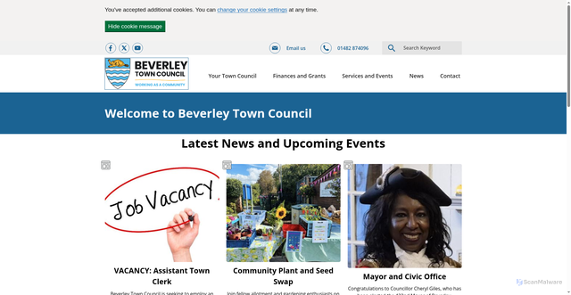 Security scan screenshot of http://www.beverley.gov.uk
