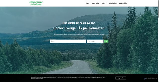 Security scan screenshot of https://destinationsvemester.se