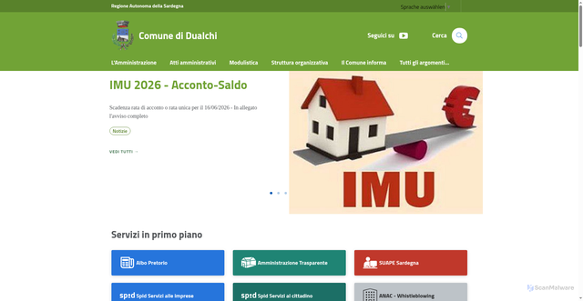 Security scan screenshot of https://www.comune.dualchi.nu.it