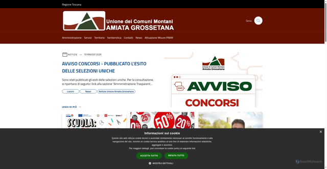 Security scan screenshot of https://www.uc-amiata.gr.it