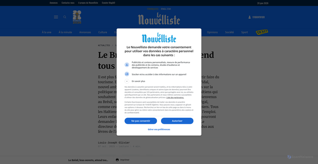 Security scan screenshot of https://lenouvelliste.com/article/150801/le-bresil-bras-ouverts-attend-tous-les-haitiens