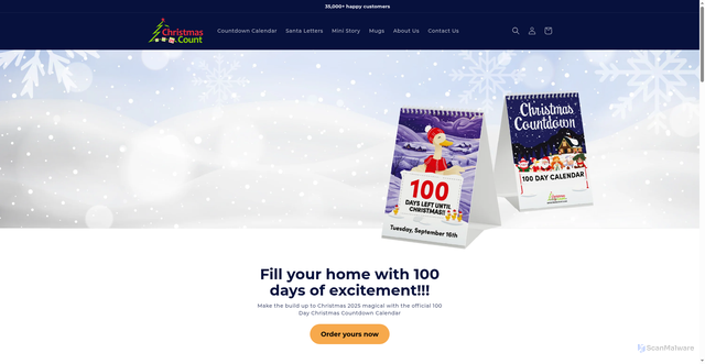 Security scan screenshot of https://xmascount.com/?srsltid=AfmBOopFKYJ8zi9KODSu38TbZf9PJFwUd2uUQk4d9_z44TJHvPPhnQQe