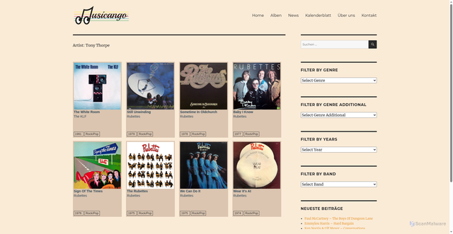 Security scan screenshot of https://www.musicango.com/artist/tony-thorpe/