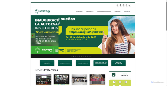 Security scan screenshot of https://www.espam.edu.ec/