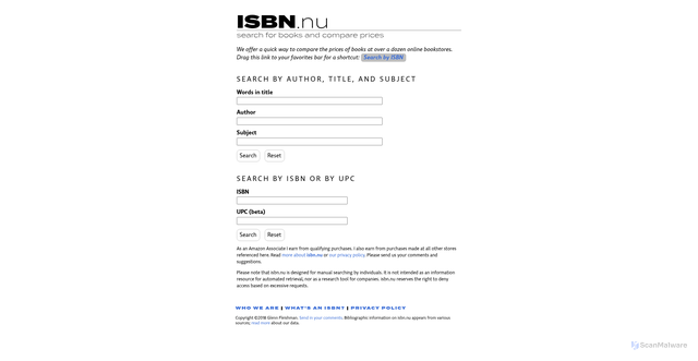 Security scan screenshot of https://isbn.nu